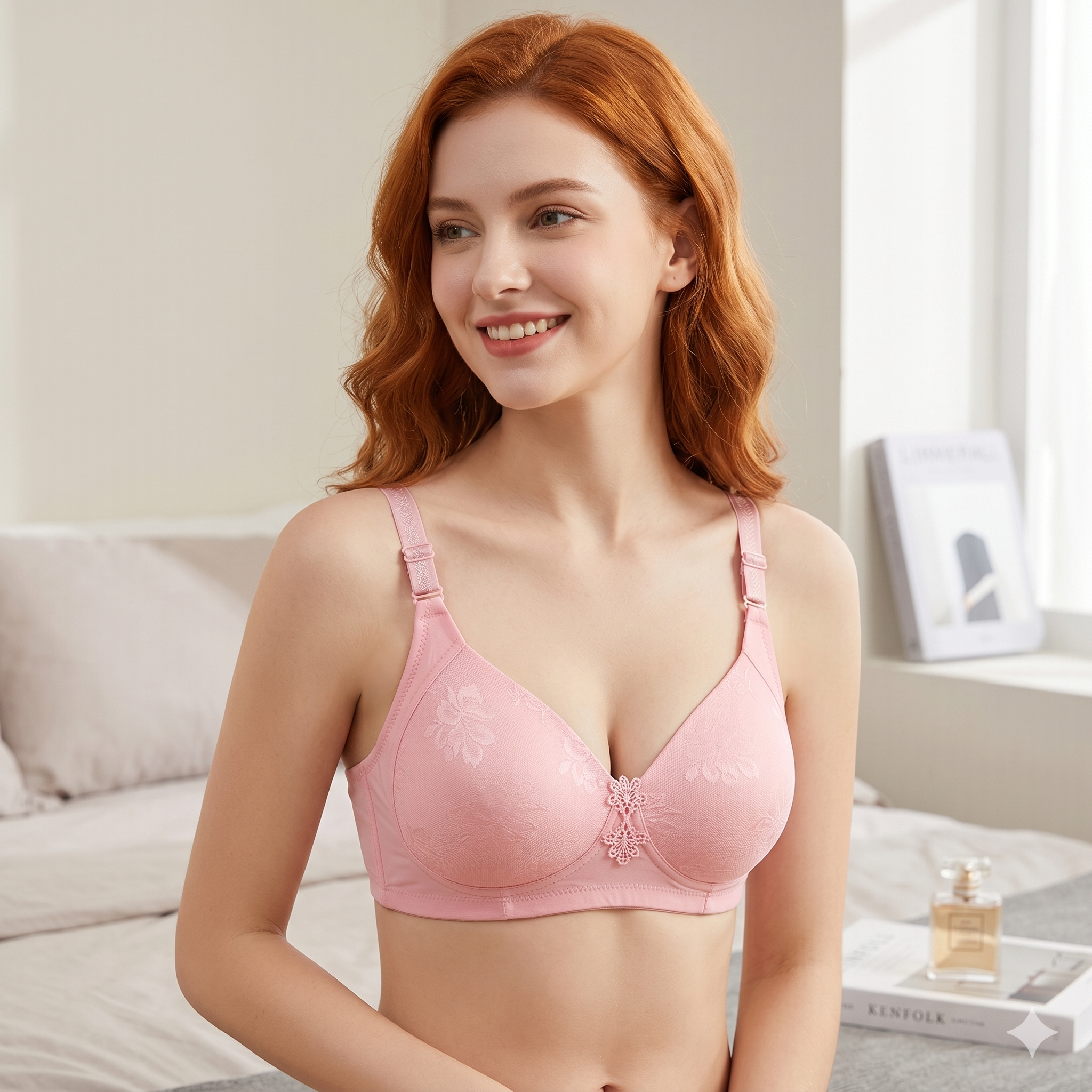 Curvy Lightly Padded strapless Wired Bra-PINK